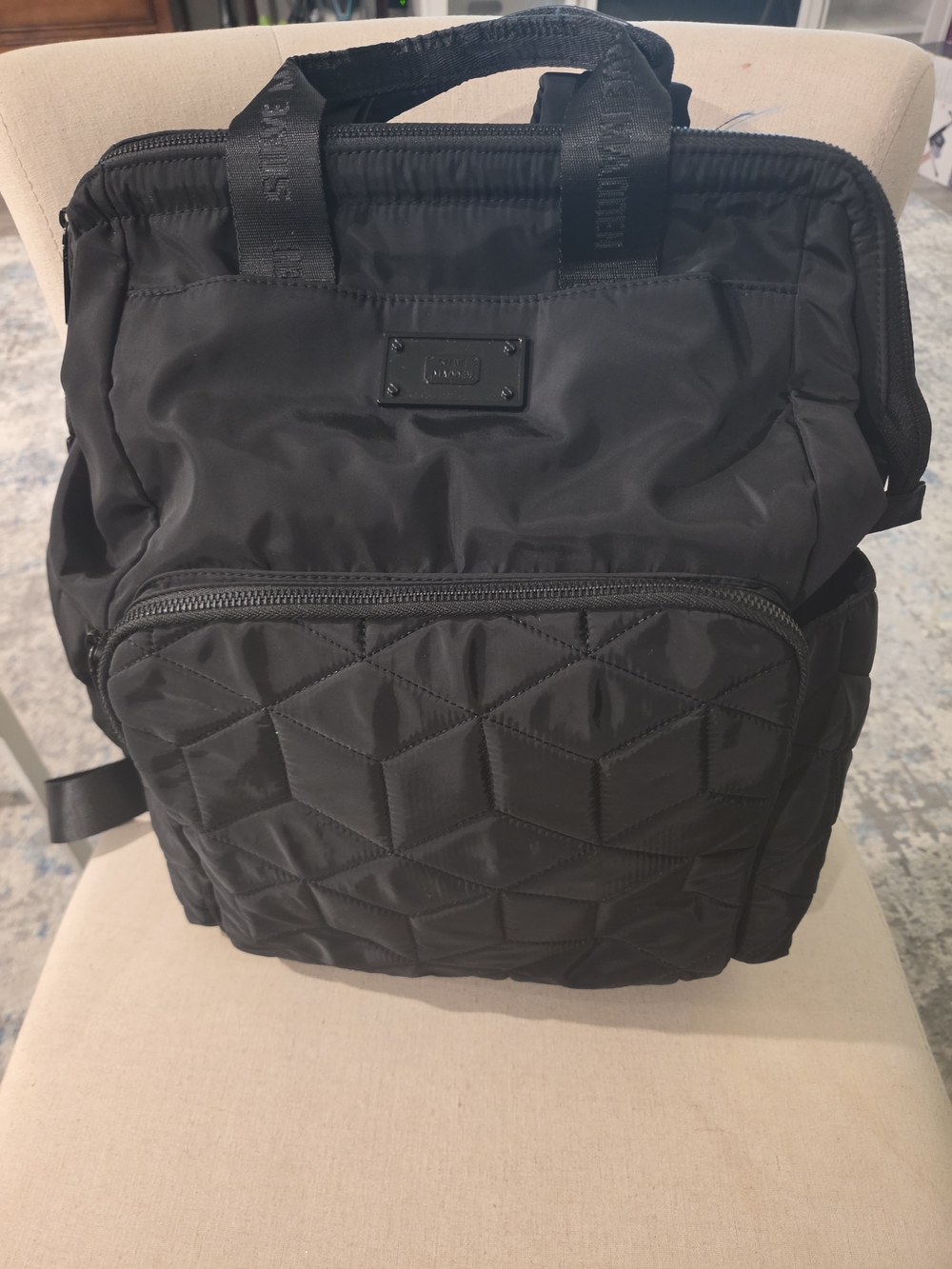 Steve Madden Black Quilted Backpack